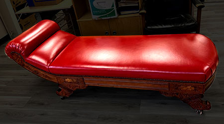 chaise lounge before reupholstery