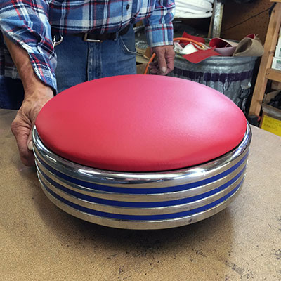 repaired diner stool