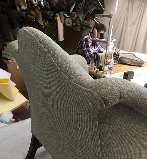 reupholster wing back chair