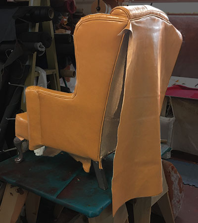 leather wing chair