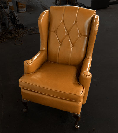 leather wing chair